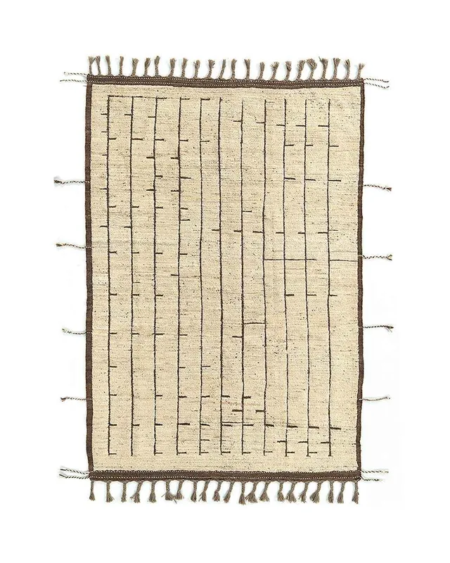 Bambua Afghan 0298 tappeto lana avorio 290x197 cm