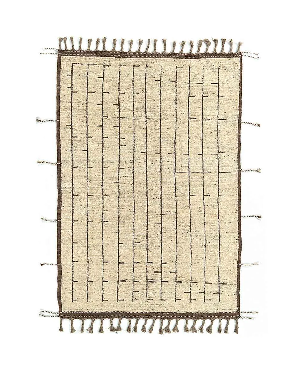 Bambua Afghan 0298 tappeto lana avorio 290x197 cm
