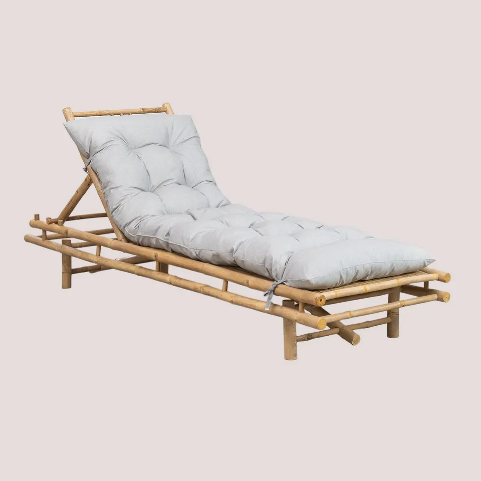 Sklum Gossy Lettino in Bambù Grigio Chiaro 70x200 cm