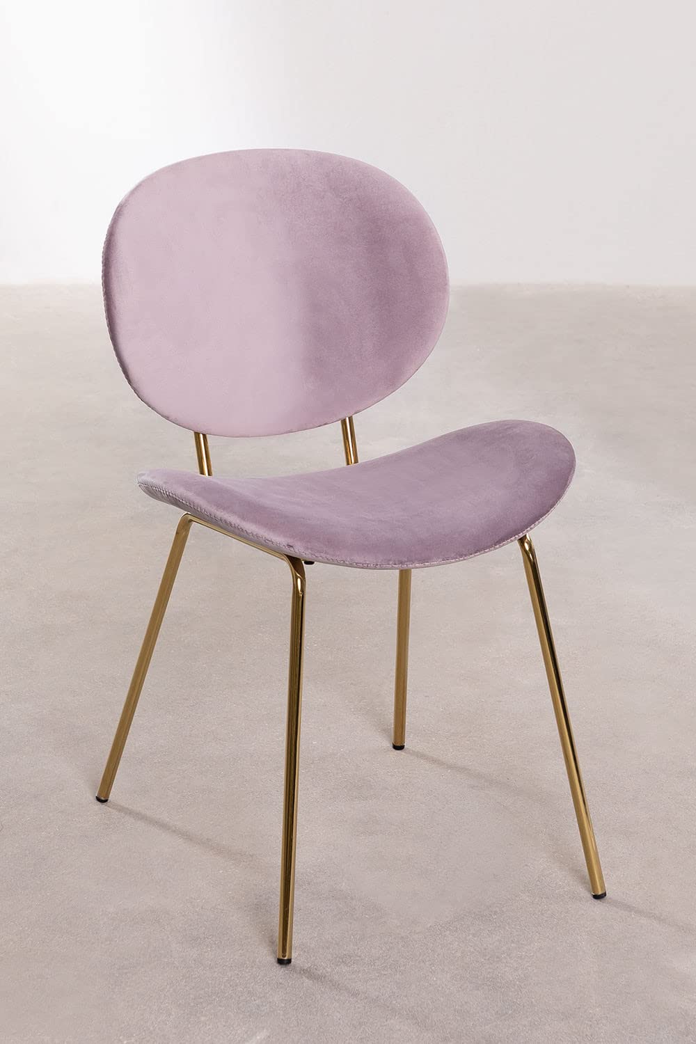 Sklum Laure sedia da pranzo rosa malva velluto