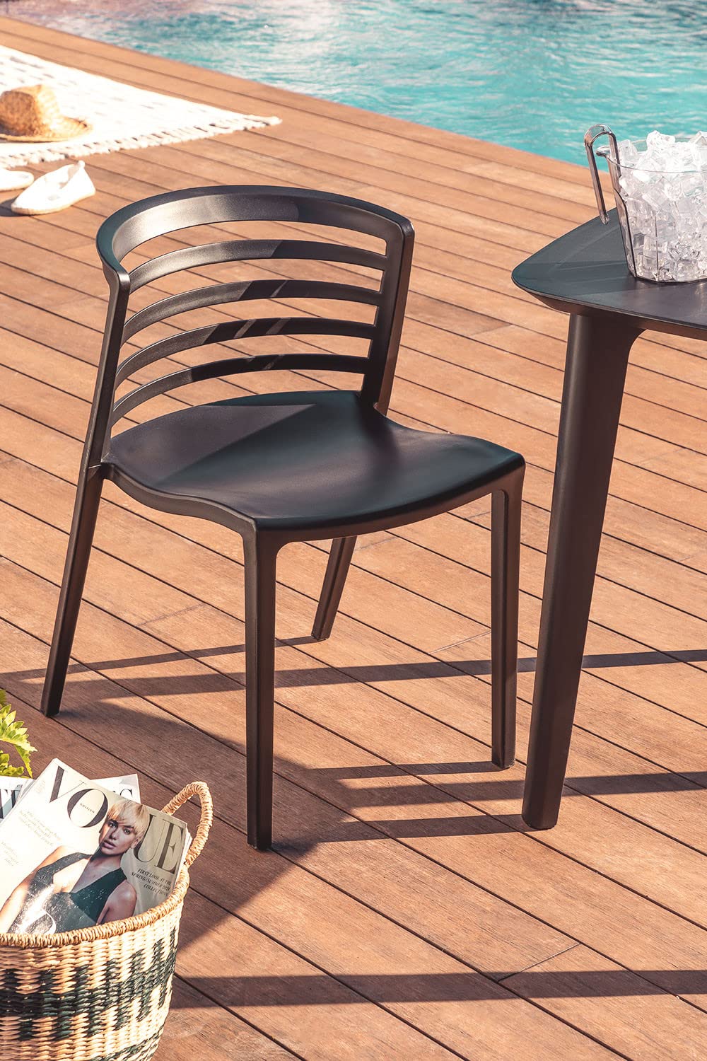 Sklum Mauz sedia giardino nero 2 pezzi impilabile