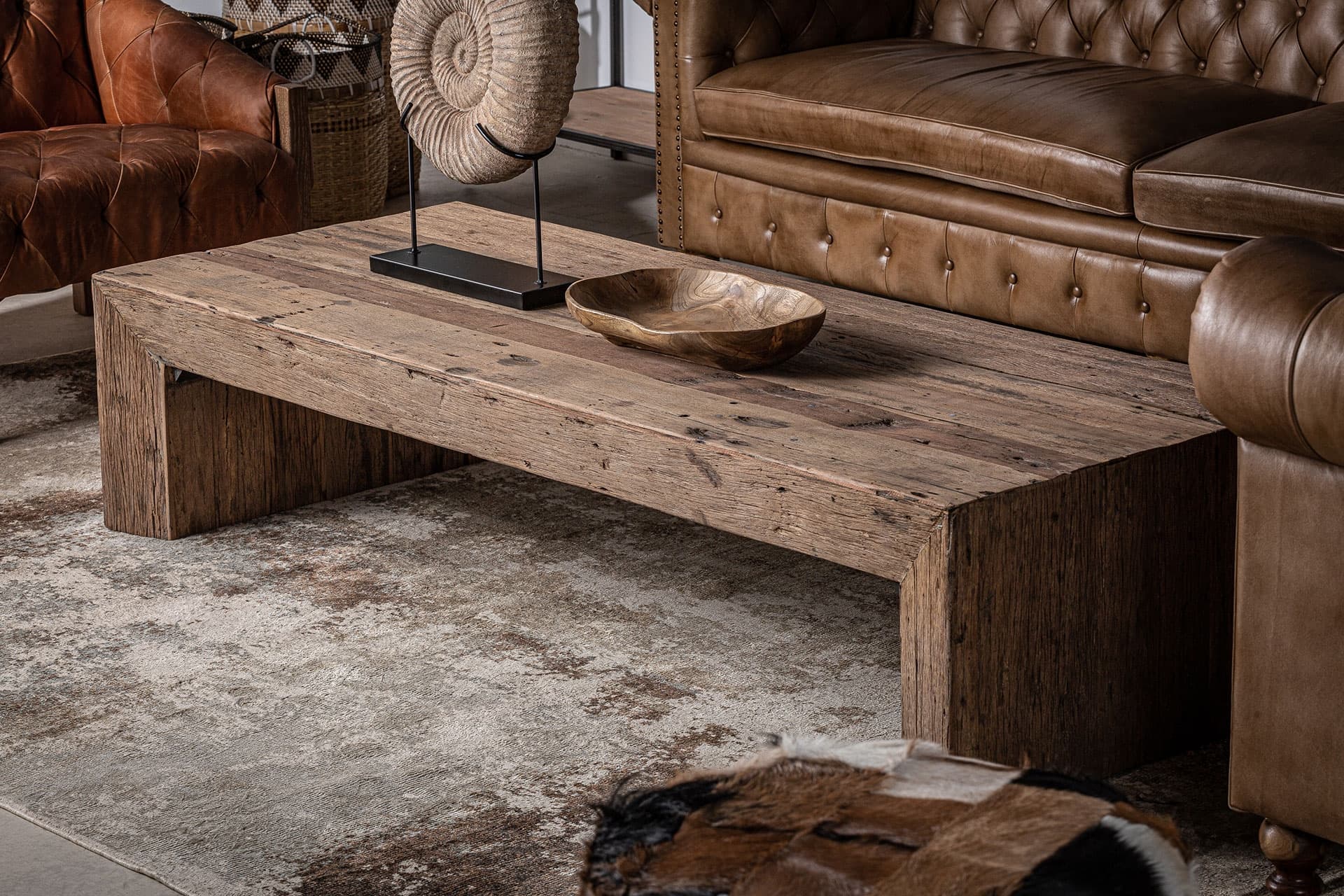 Bambua Samsun tavolino 160cm legno riciclato