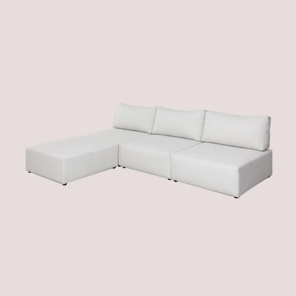 Sklum Kata Divano Componibile 3 Pezzi con Pouf Tessuto