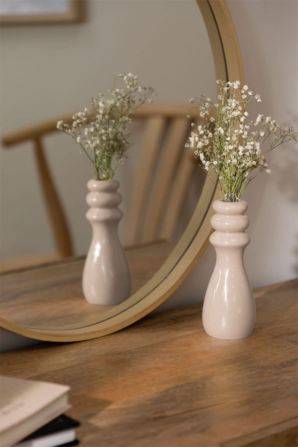 Sklum Alom vaso in ceramica beige lino 16 cm