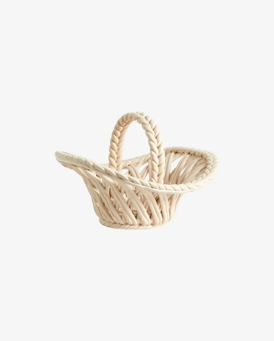 Bambua Poel ciotola ceramica beige con manico