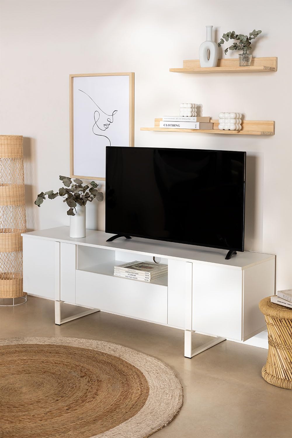 Sklum Roxer Mobile TV Bianco 160 cm in Legno