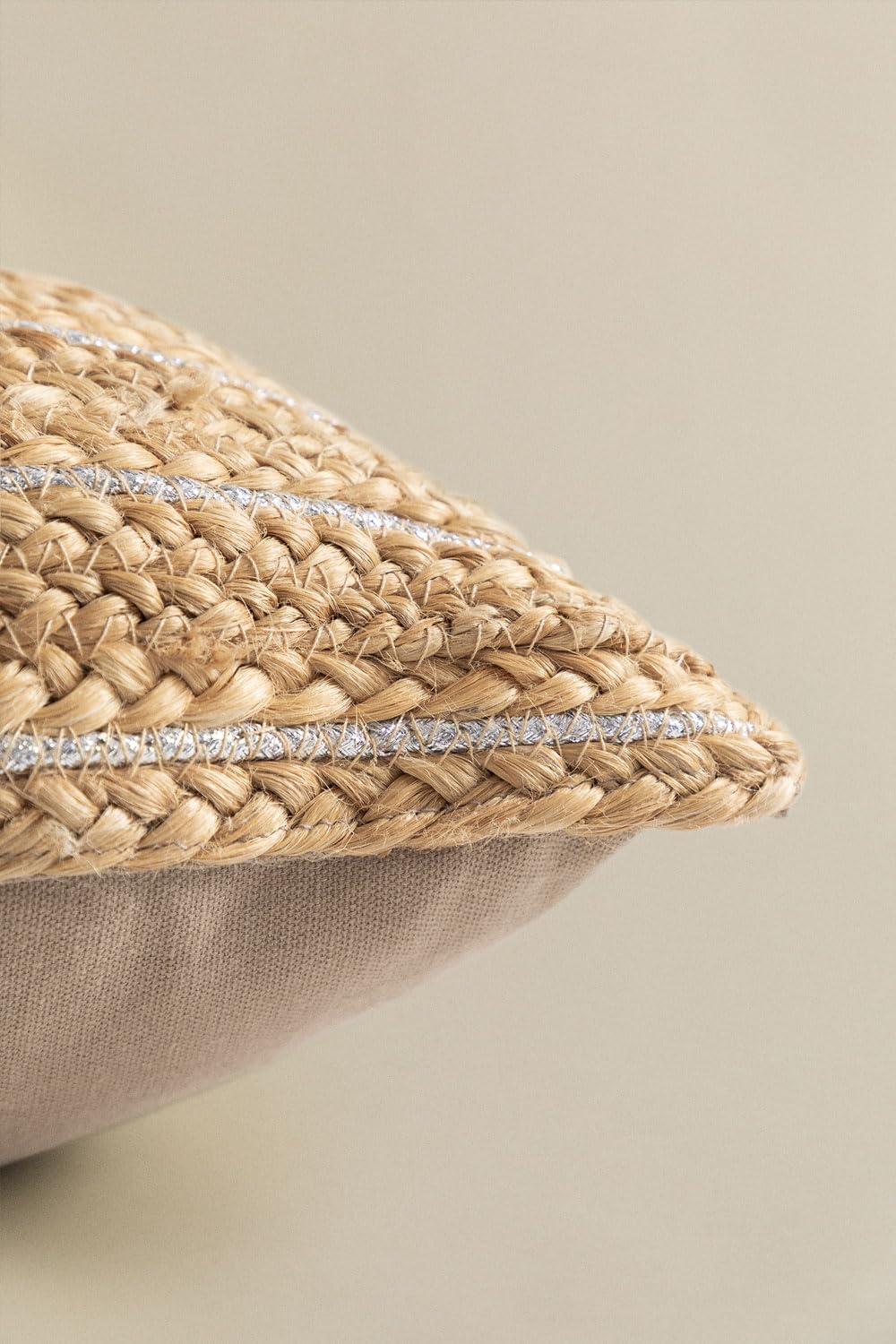 Sklum Justin cuscino in iuta quadrato naturale boho
