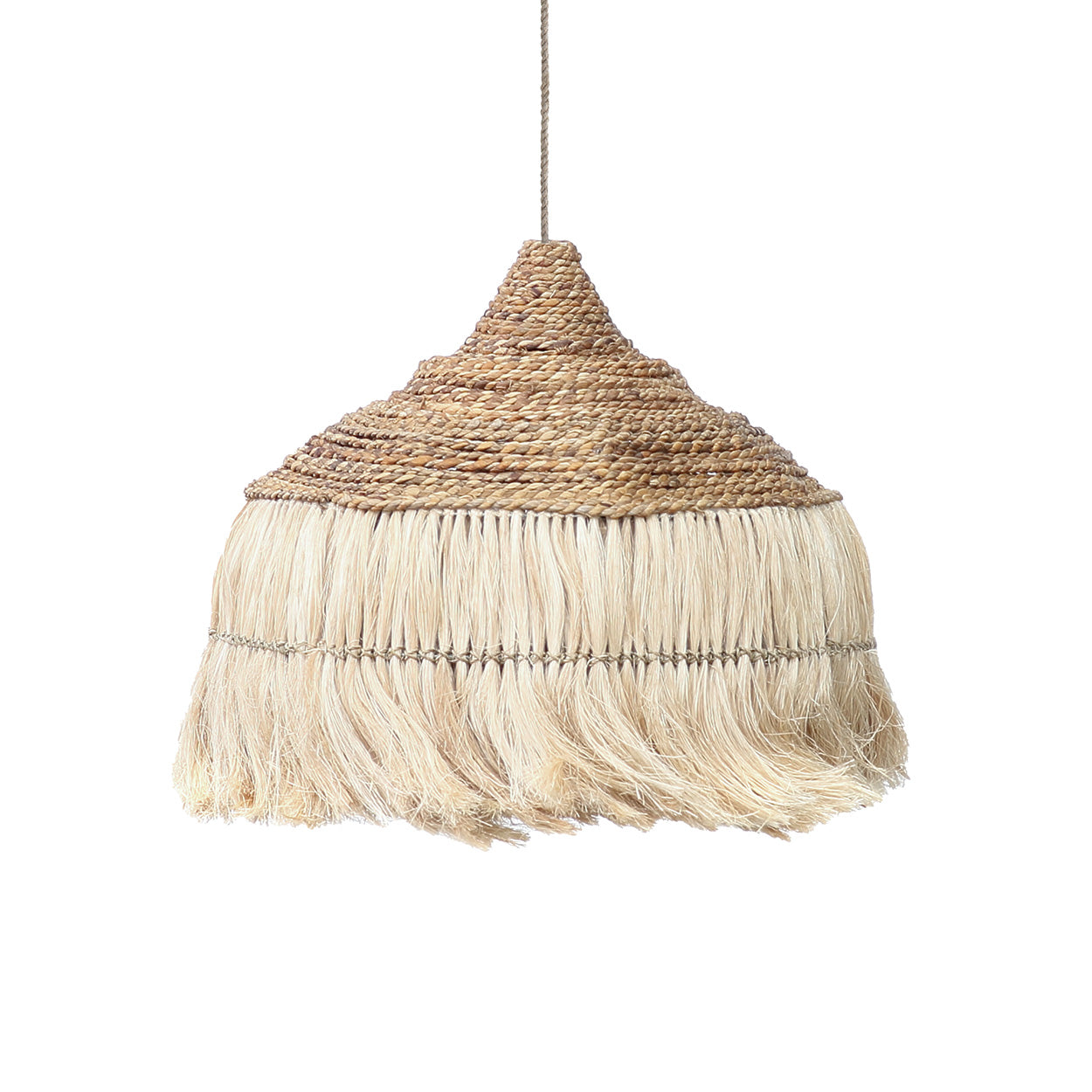 Bambua Abaca Hoola lampada a sospensione naturale L