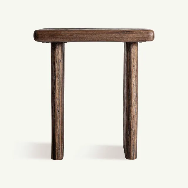 Bambua Toigne Tavolino Laterale Marrone in Legno Tropicale