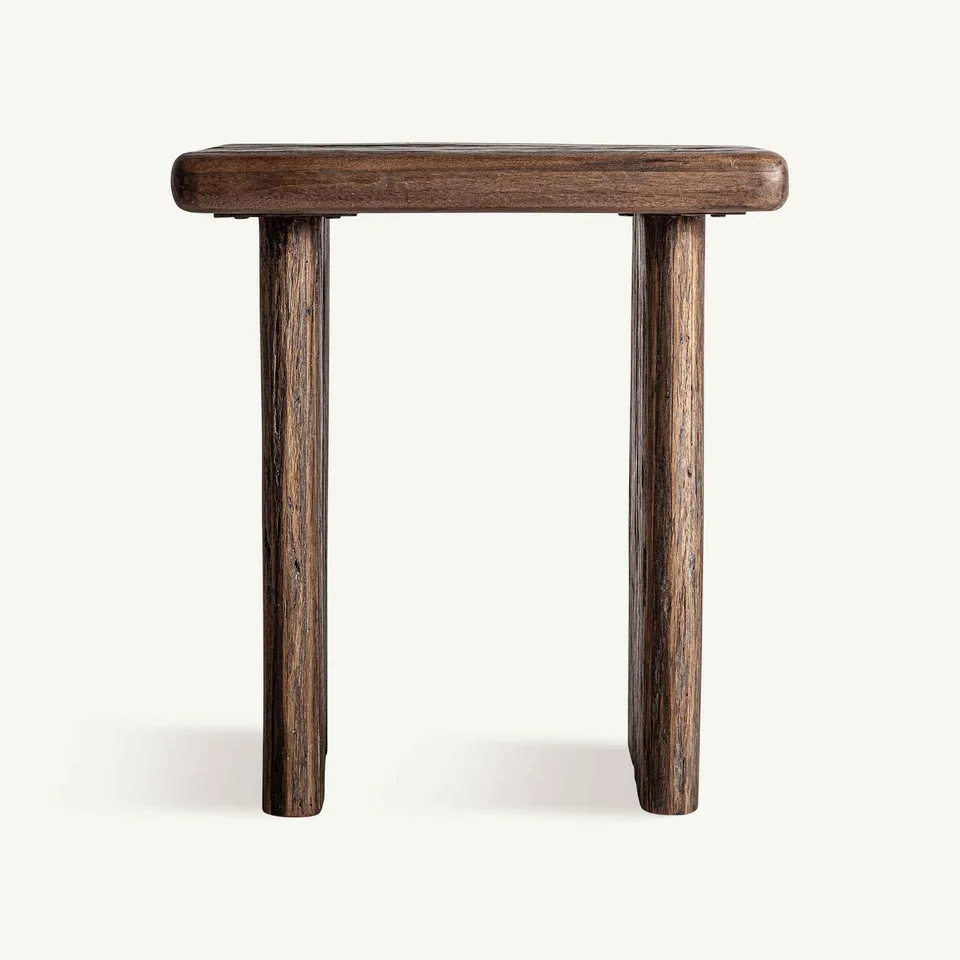 Bambua Toigne Tavolino Laterale Marrone in Legno Tropicale