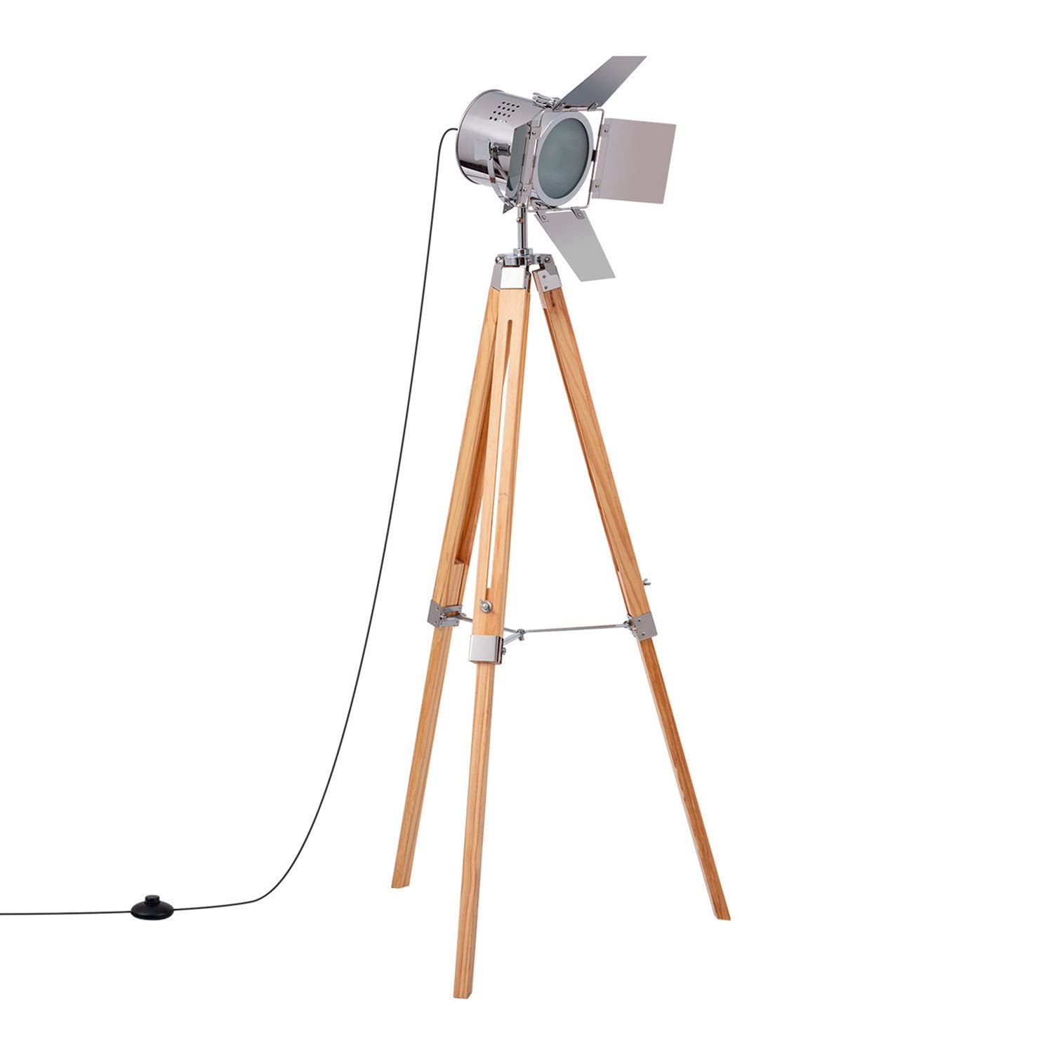 Sklum Cinne Lampada da Terra Treppiede Cromata E27