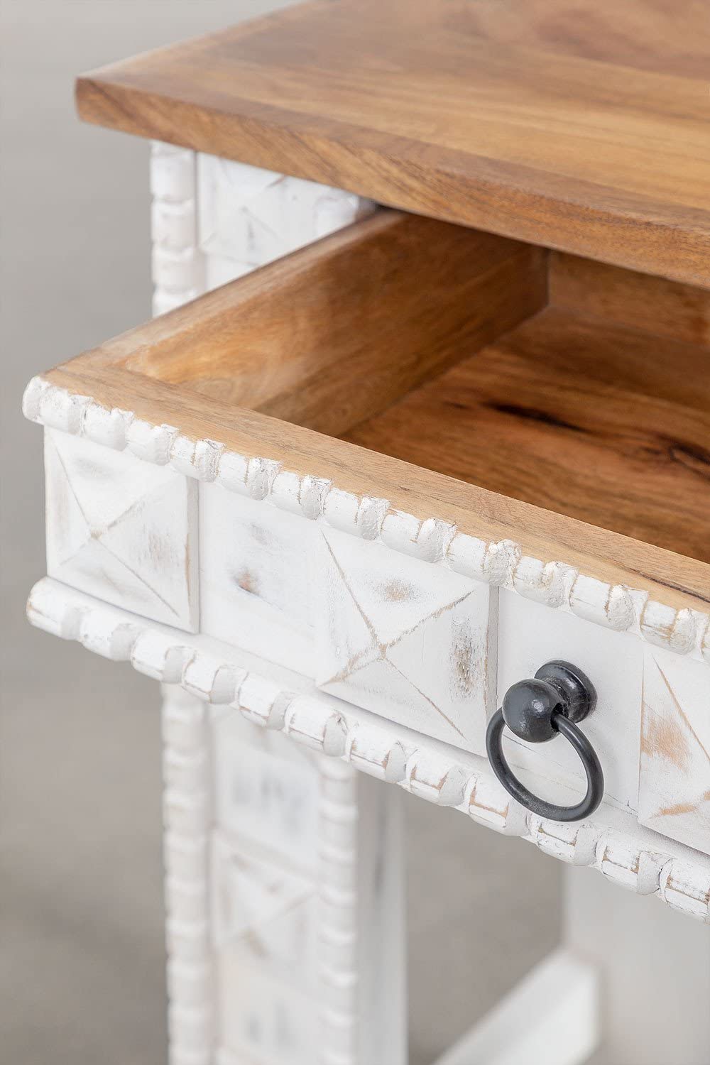 Sklum Kanat mobile ingresso legno mango bianco 120 cm