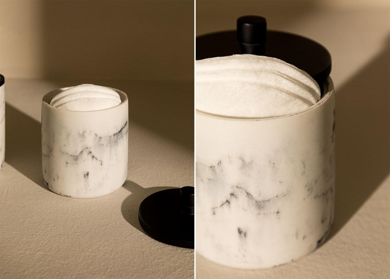 Sklum Yaele barattolo bagno bianco effetto marmo