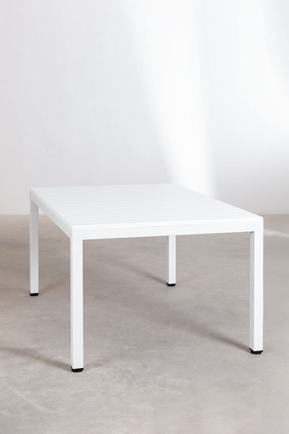 Sklum Marti Tavolo da Giardino 140x100 cm Bianco Alluminio