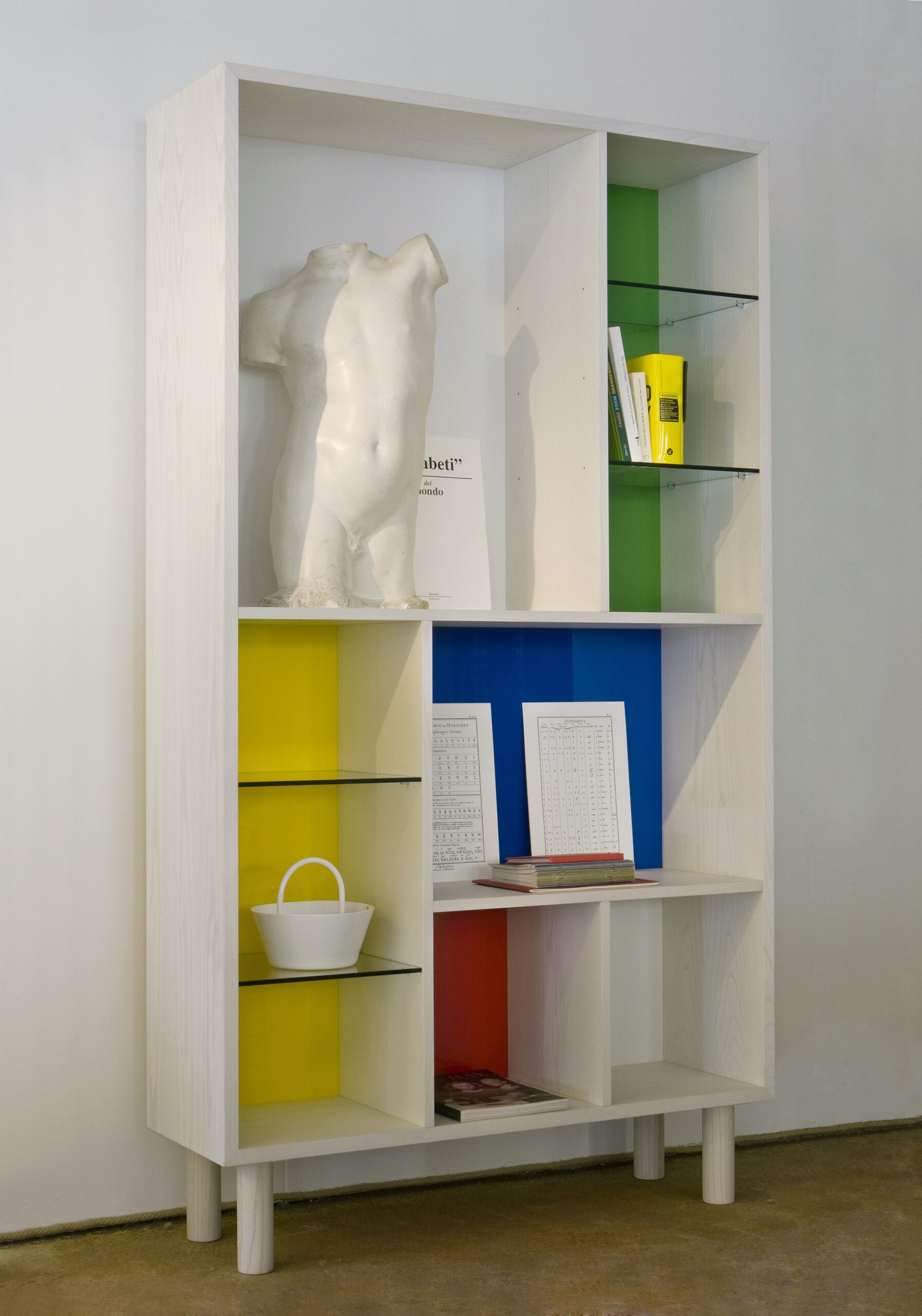 Colé Ottoman libreria bifacciale legno colorata