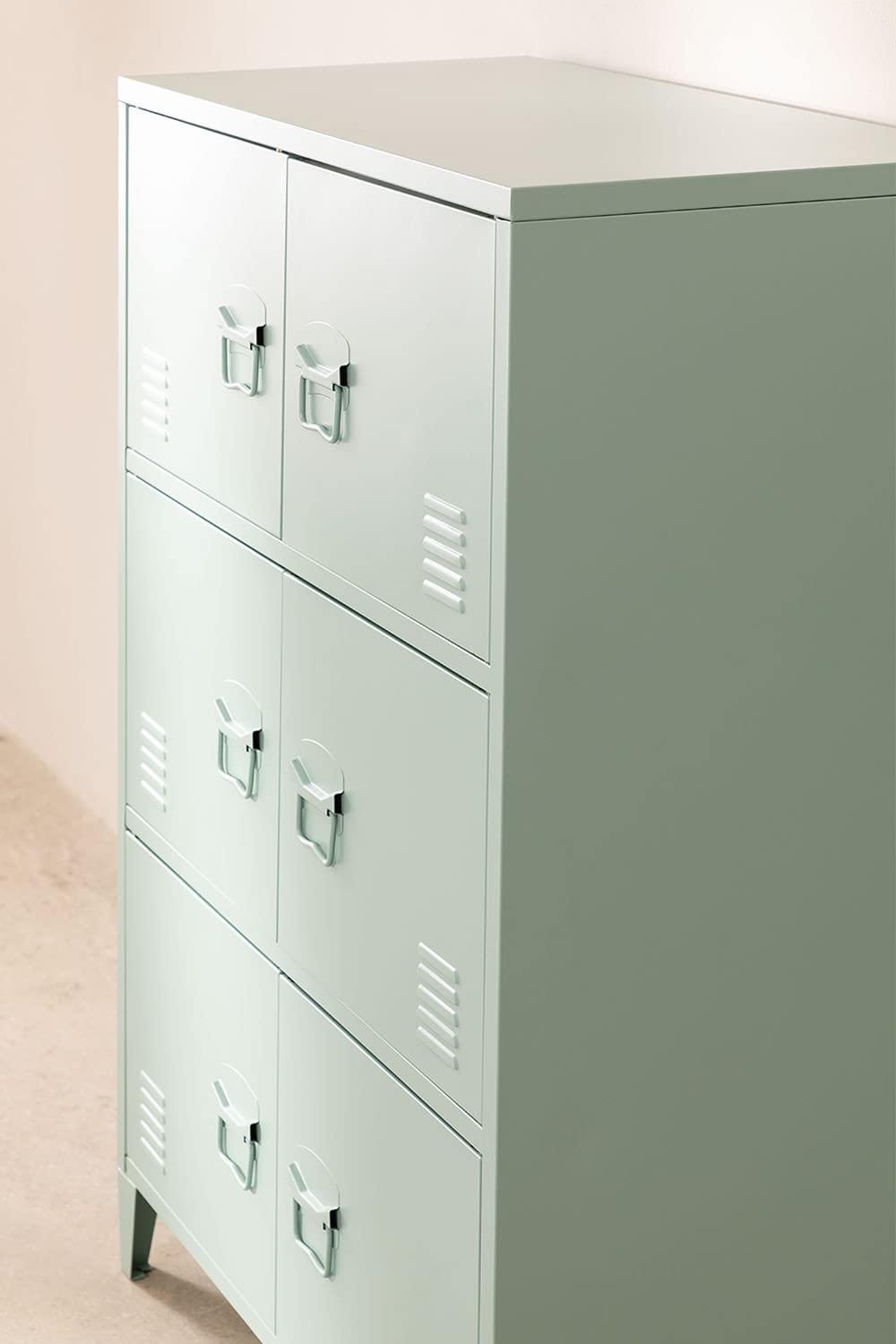 Sklum Pohpli cassettiera 6 ante verde abete in acciaio