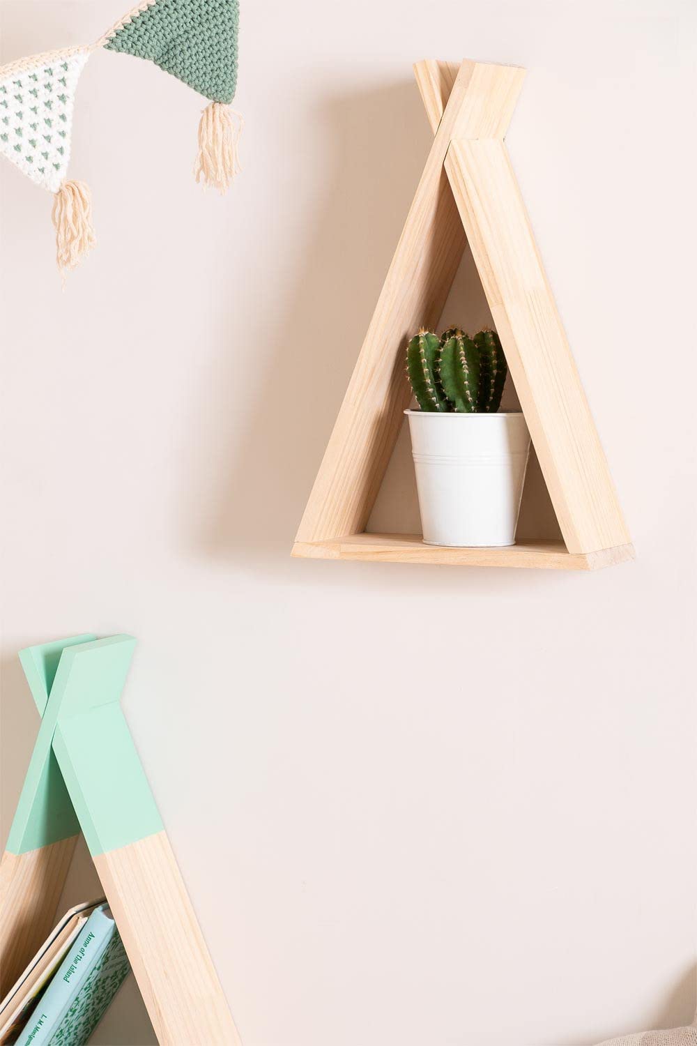Sklum Sius Mensola Legno Pino Triangolare 38 cm