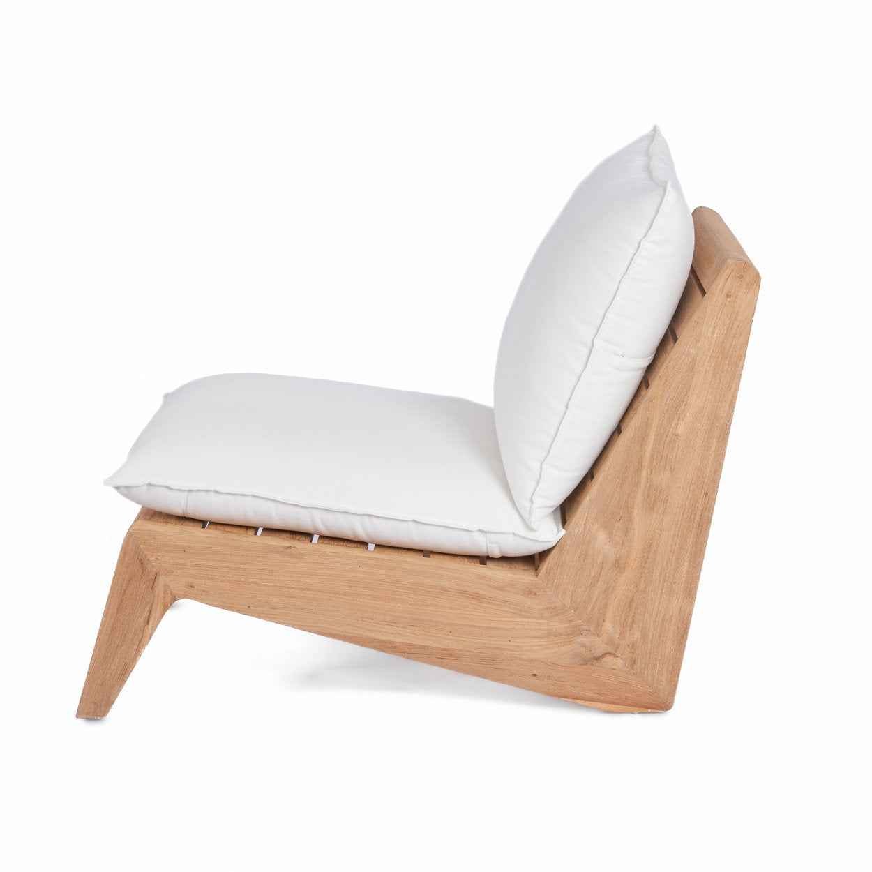 Bambua Lazy poltrona 1 posto bianco teak riciclato da esterno