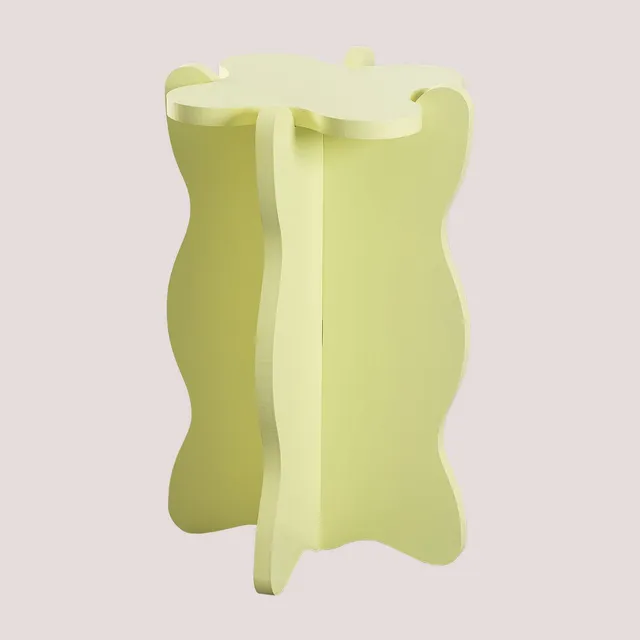 Sklum Olinka Comodino Giallo Lima 35x35 cm MDF Curvo