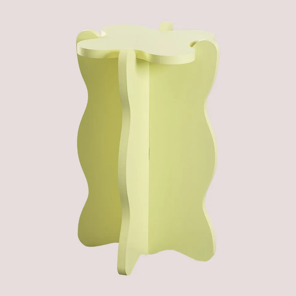 Sklum Olinka Comodino Giallo Lima 35x35 cm MDF Curvo