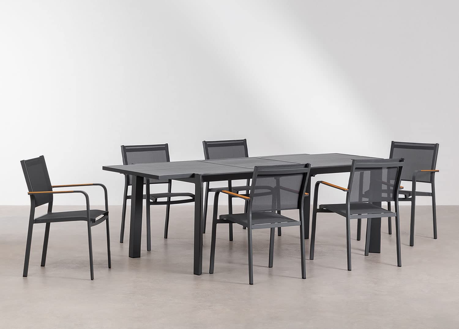 Sklum Starmi 180-240 set tavolo e 6 sedie giardino alluminio