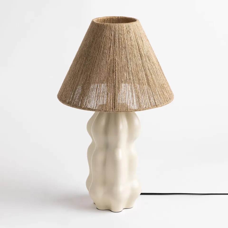 Sklum Raiman Beige Crema lampada da tavolo ceramica