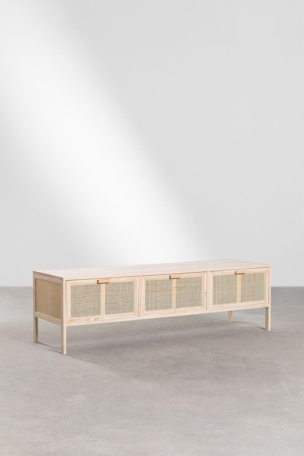 Sklum Reyna mobile TV rattan e pino 135 cm
