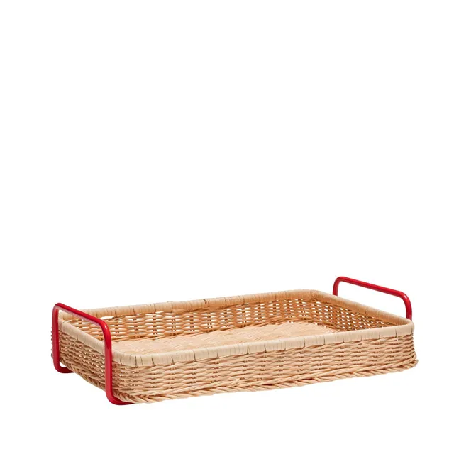 Bambua Splint vassoio rattan rosso naturale
