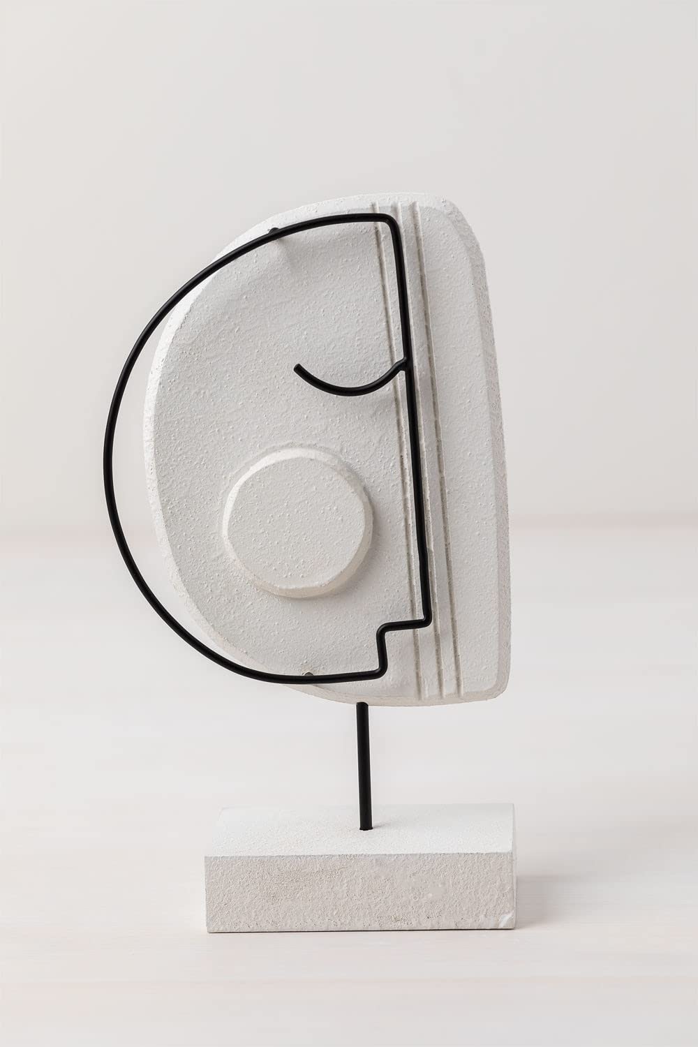 Sklum Adara Figura Decorativa Bianco Nero MDF Viso