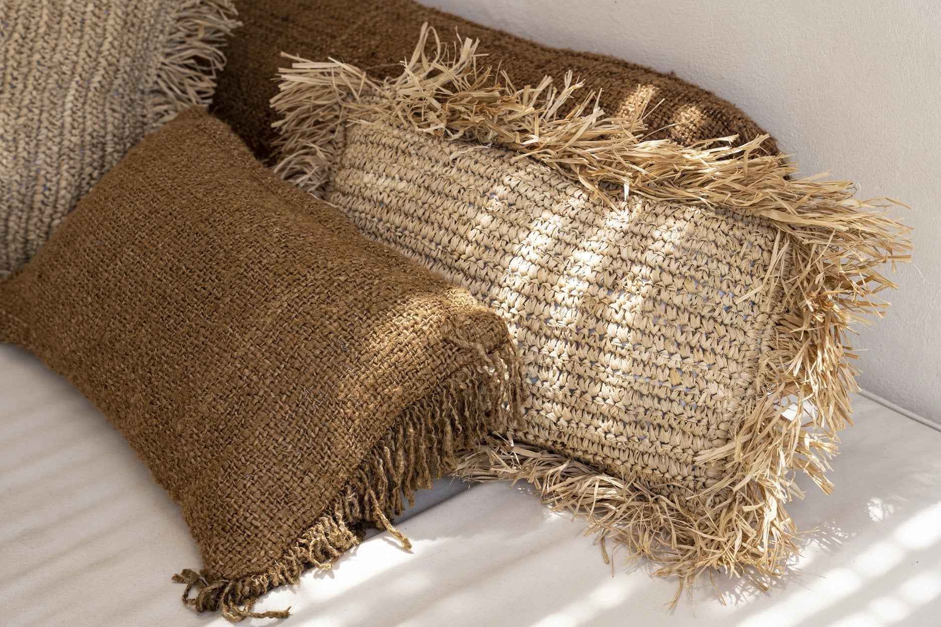 Bambua Raffia federa cuscino 30x50 naturale