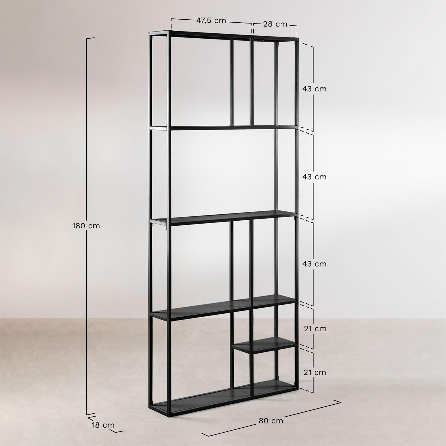 Sklum Thura Mensola da Parete 80 cm Bianca
