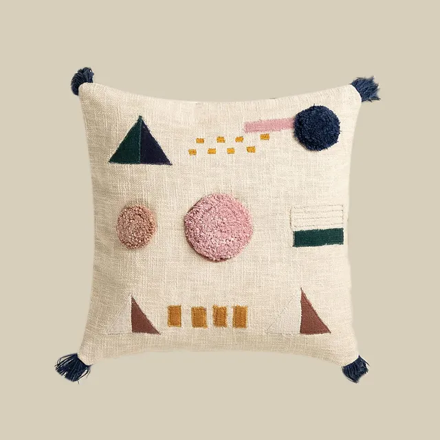 Sklum Azanel cuscino quadrato cotone 50x50 cm beige crema