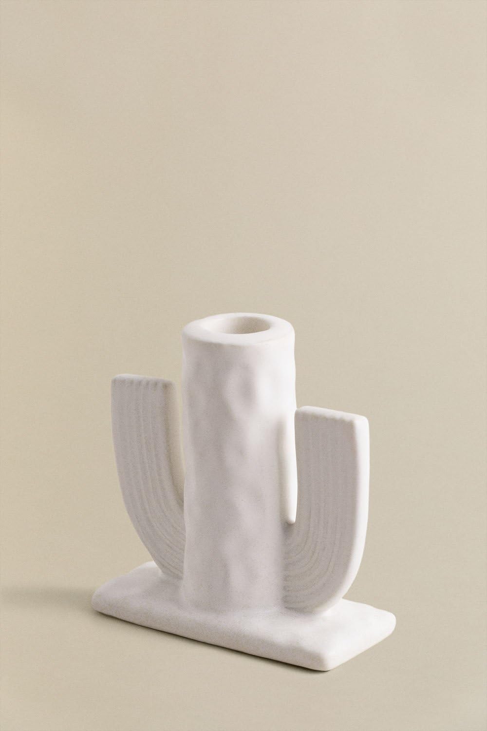 Sklum Lanek Portacandele Ceramica Bianco 11 cm