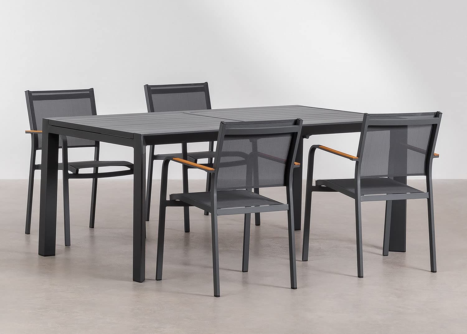 Sklum Starmi 180-240 set tavolo e 4 sedie giardino alluminio