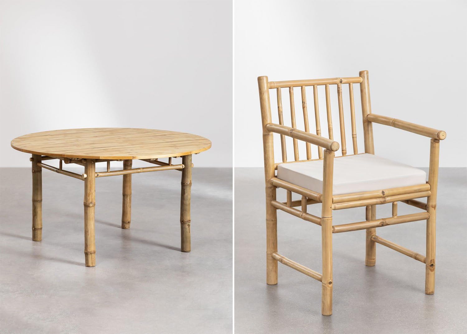 Sklum Senia set da giardino bambu Ø140 6 sedie