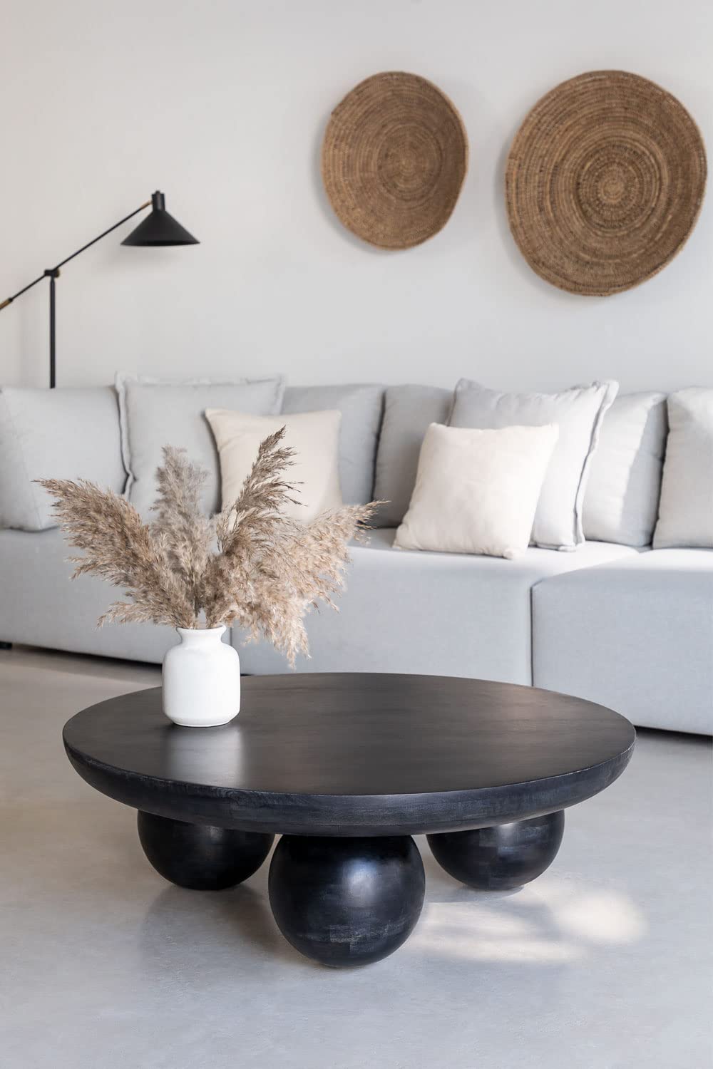 Sklum Cotia Tavolino Legno Mango Nero Ø90 cm