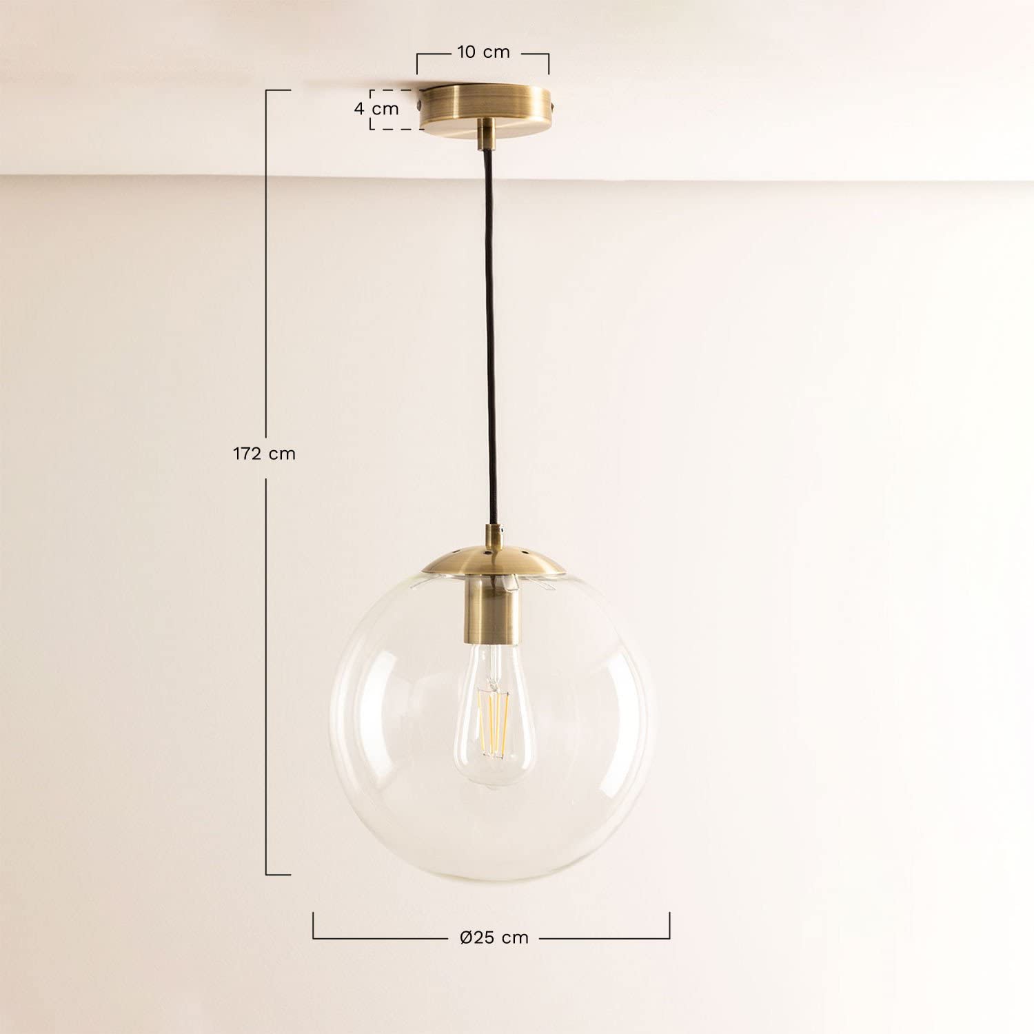 Sklum Boyi lampada a soffitto metallo vetro