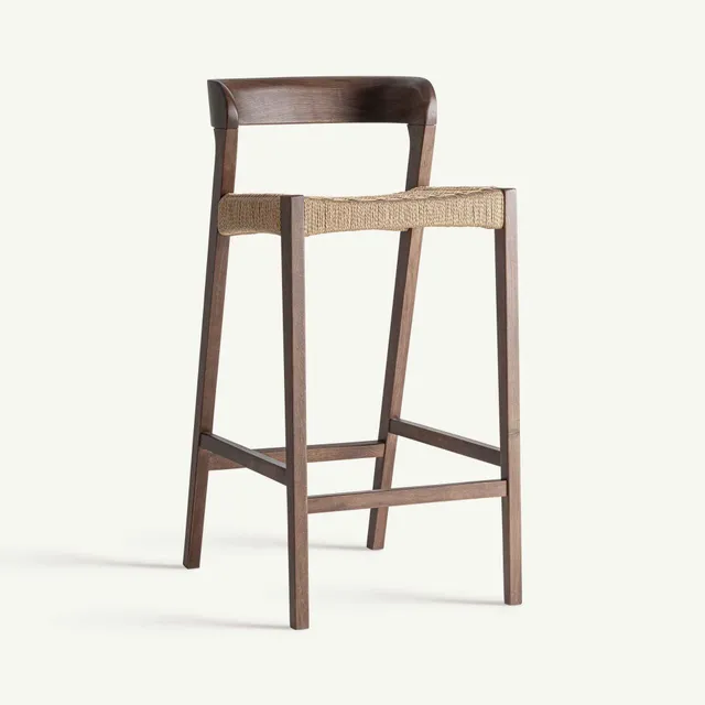 Bambua Flaeh Sgabello Bar in Legno Mango e Corda
