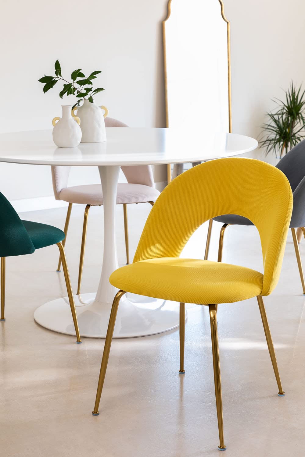 Sklum Glorys Style sedia pranzo velluto a coste ferro