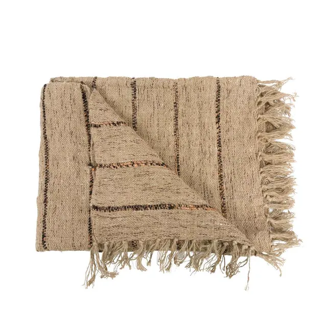 Bambua S'il Vous plaid beige nero in cotone