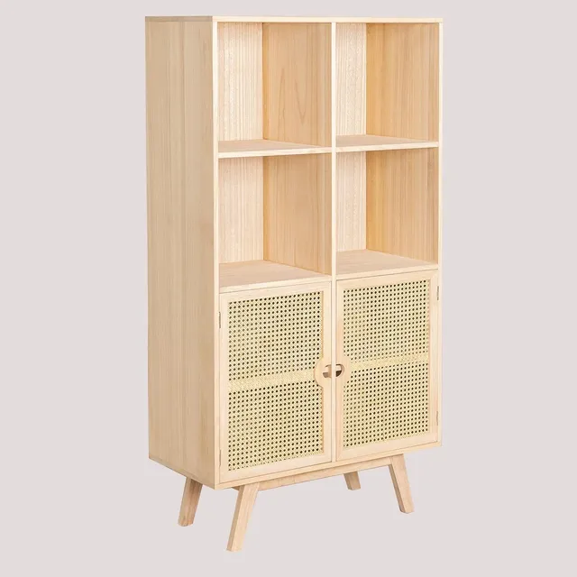 Sklum Ralik Style credenza alta legno naturale rattan