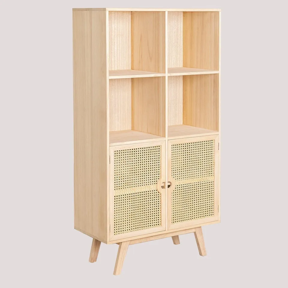 Sklum Ralik Style credenza alta legno naturale rattan