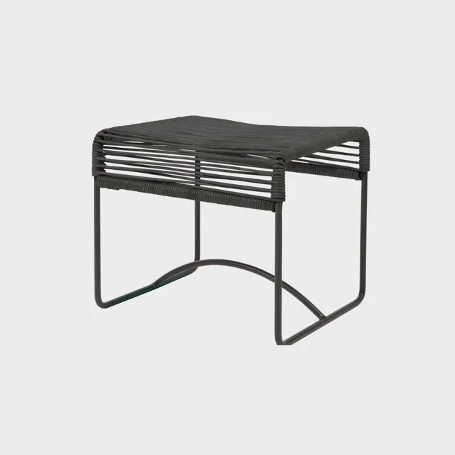 Acapulco Design Taburete sgabello in pelle nero 37 cm