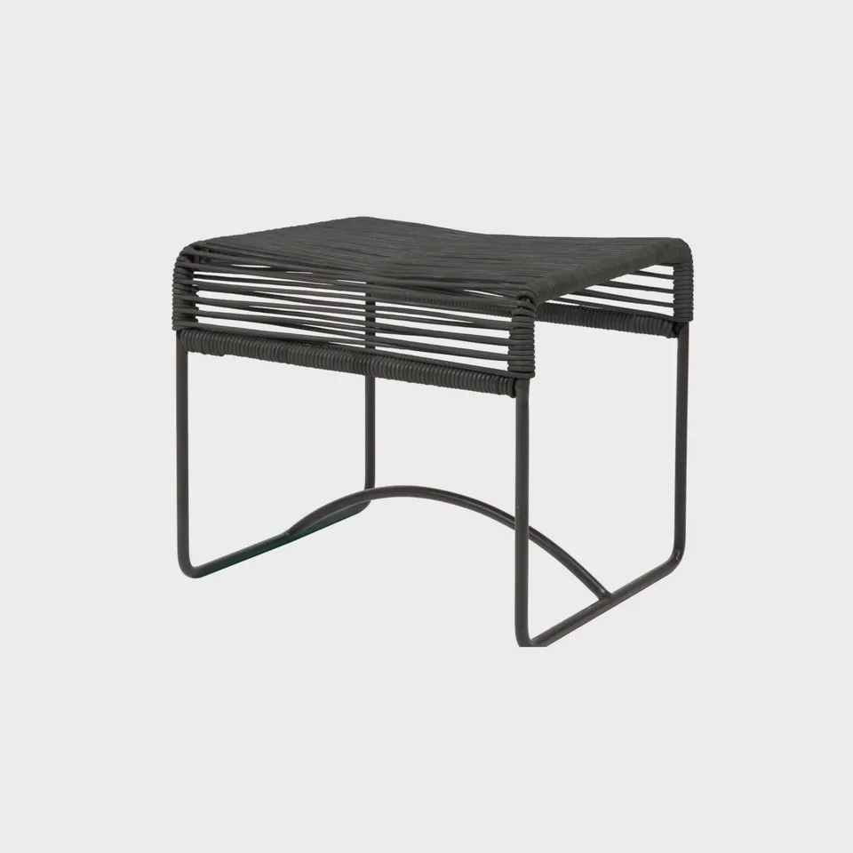 Acapulco Design Taburete sgabello in pelle nero 37 cm