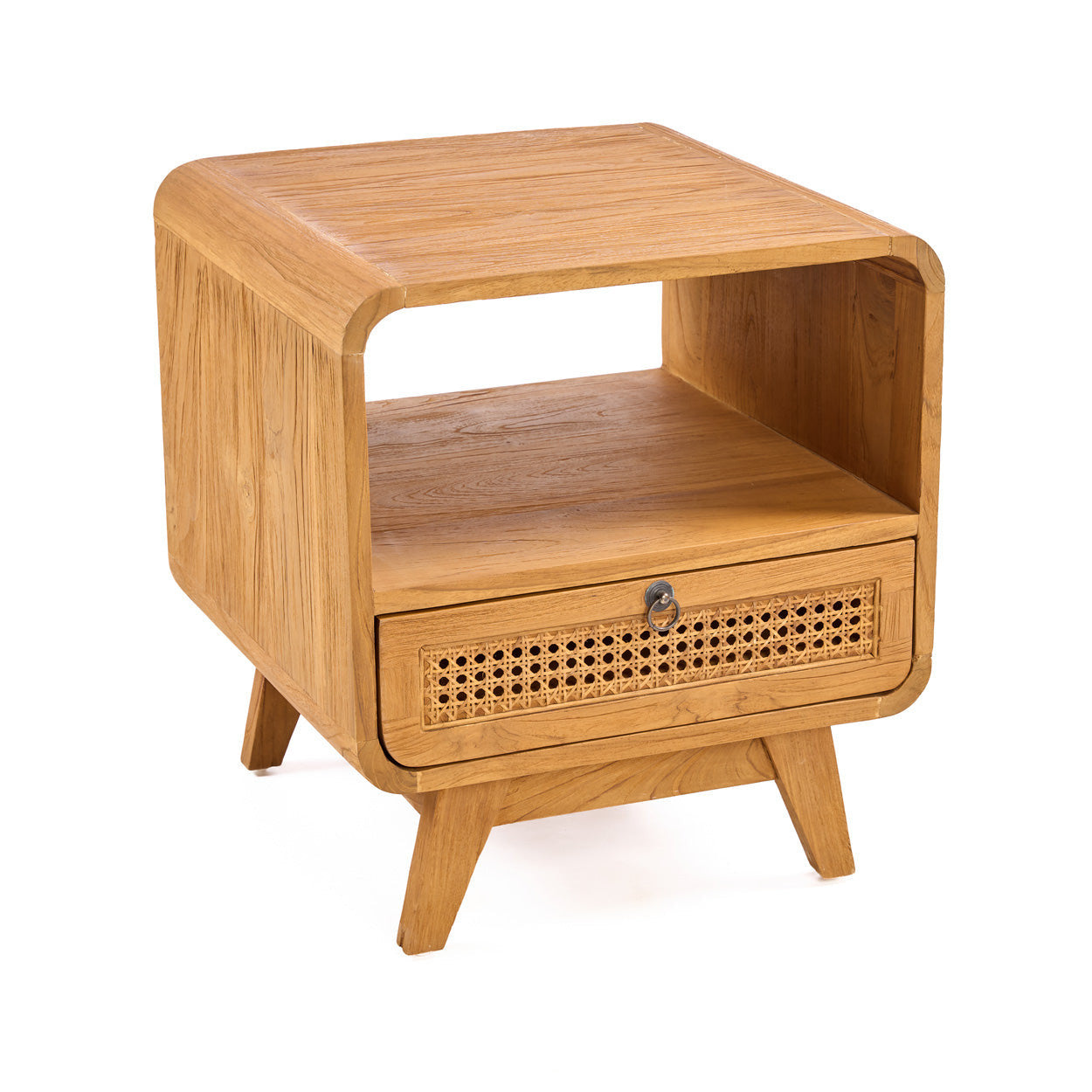 Bambua Breeze comodino in teak e rattan
