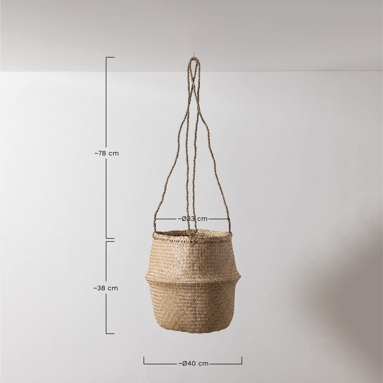 Sklum Kahs portavaso 40x38 cm in giunco intrecciato