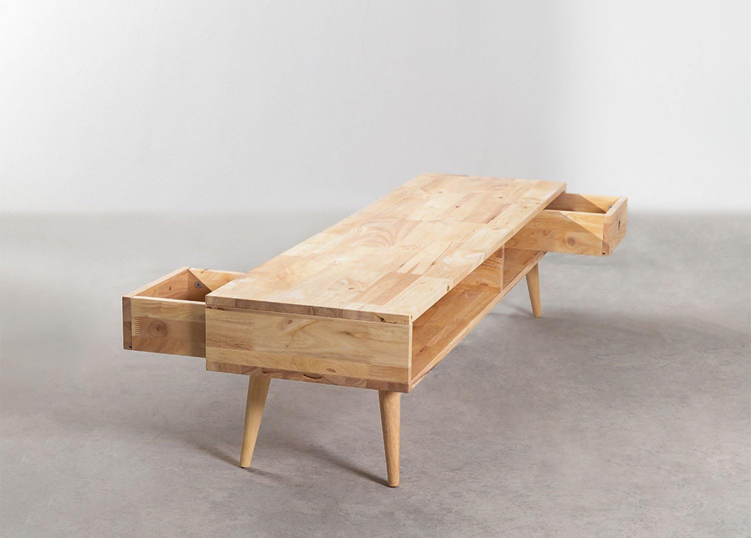 Sklum Arlan Mobile TV in Legno Naturale 150x40 cm