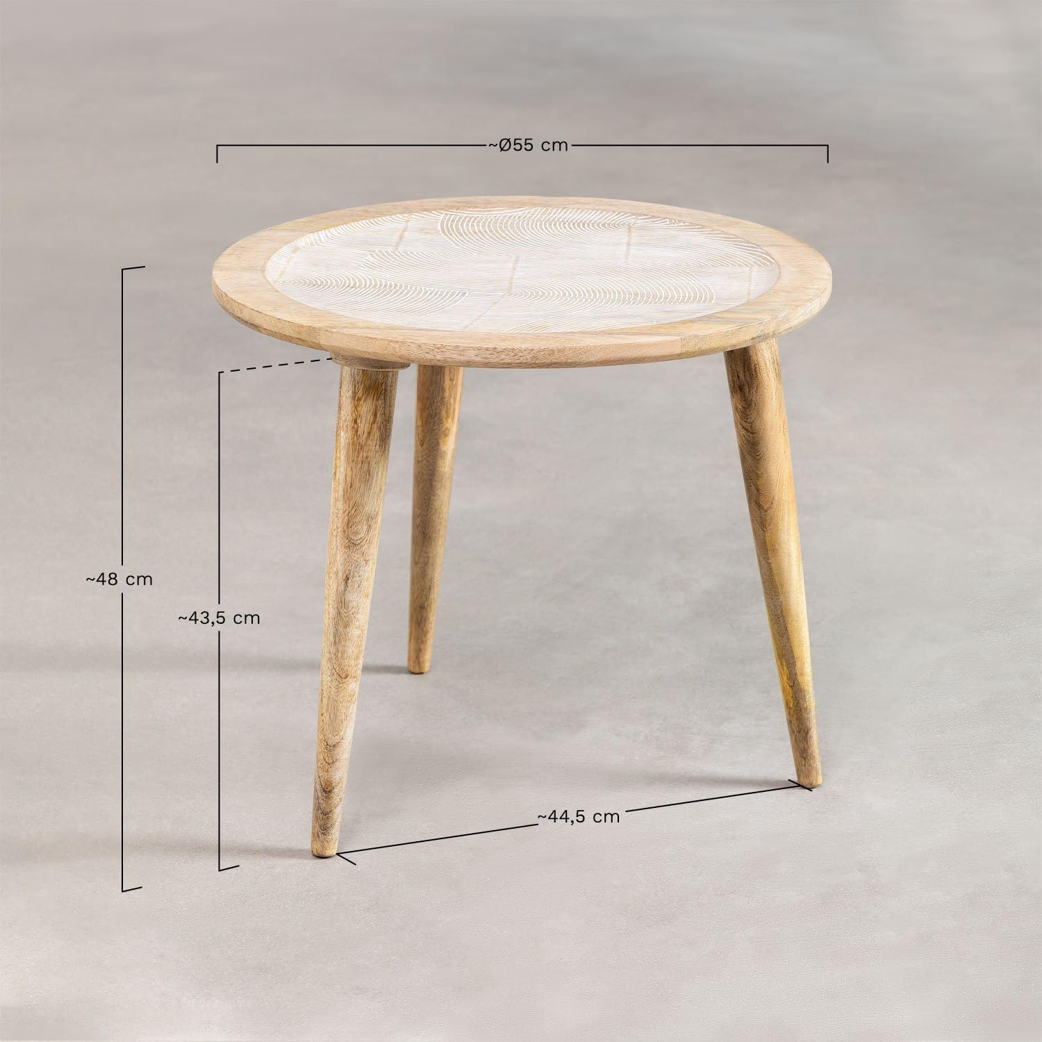 Sklum Diborna tavolino rotondo in mango Ø55 cm