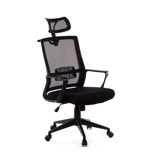 Sklum Teill Black Sedia Ufficio con Ruote Poggiatesta