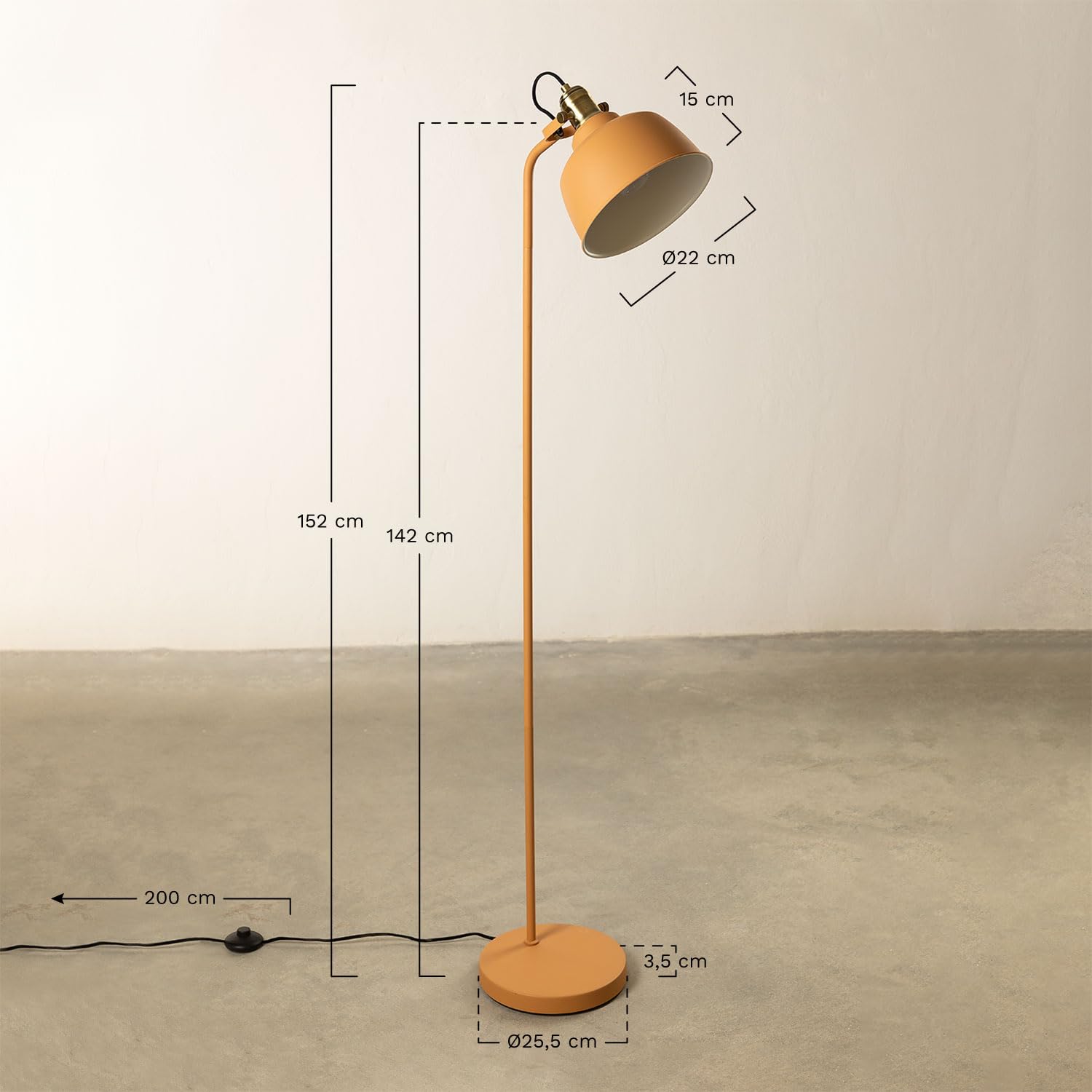 Sklum Louise lampada da terra in ferro E27